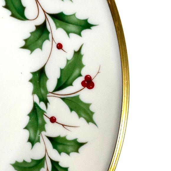 Lenox Holiday Dimension Holly Berries Gold Rim 10.75" One TIER REPLACEMENT Plate - Picture 4 of 8